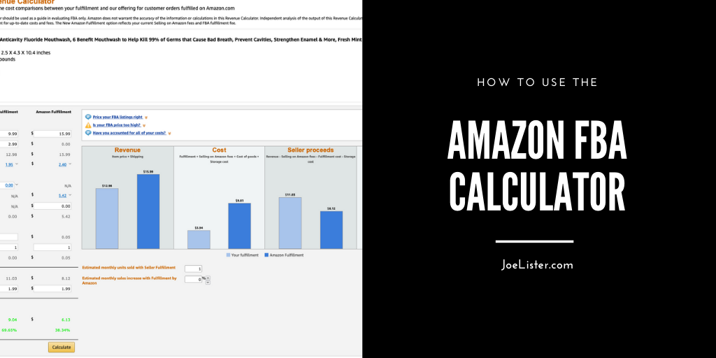 Using the Amazon FBA Calculator